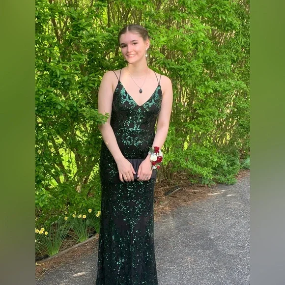 green floral dress Green Rose Floral Off Shoulder 1950S Vintage Dress, Green / S main image 1